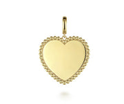 14K Yellow Gold Personalized Heart Medallion Pendant